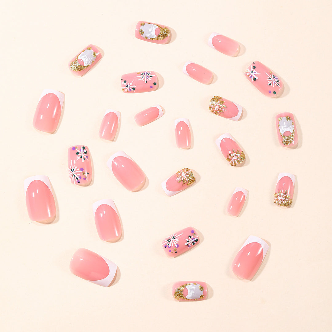 Decorative Holiday-Themed Acrylic Nail Art Extensions Bowlift