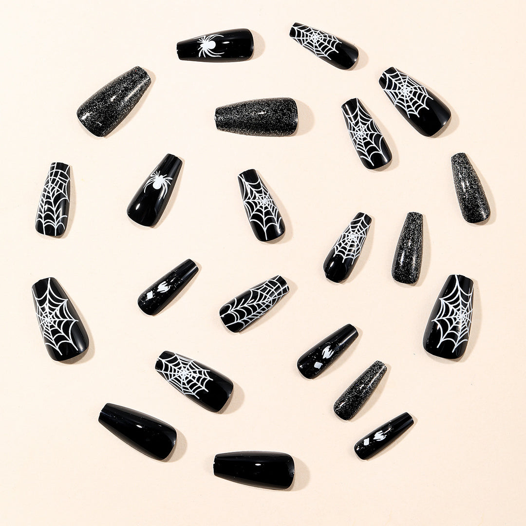 Spooky Spider Web Nail Art Extensions Bowlift