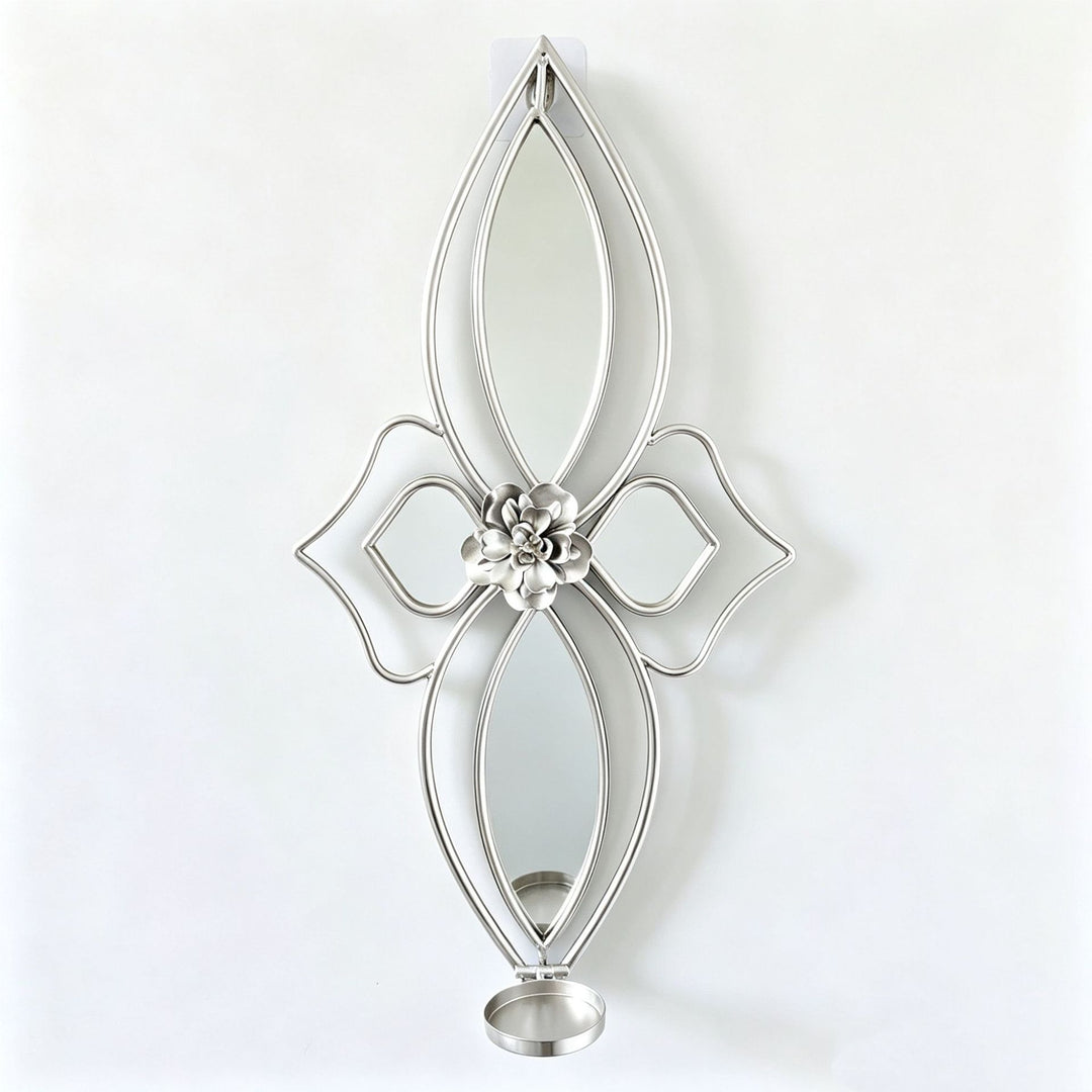 Elegant Floral Wall Mirror with Decorative Metal Design Bowlift