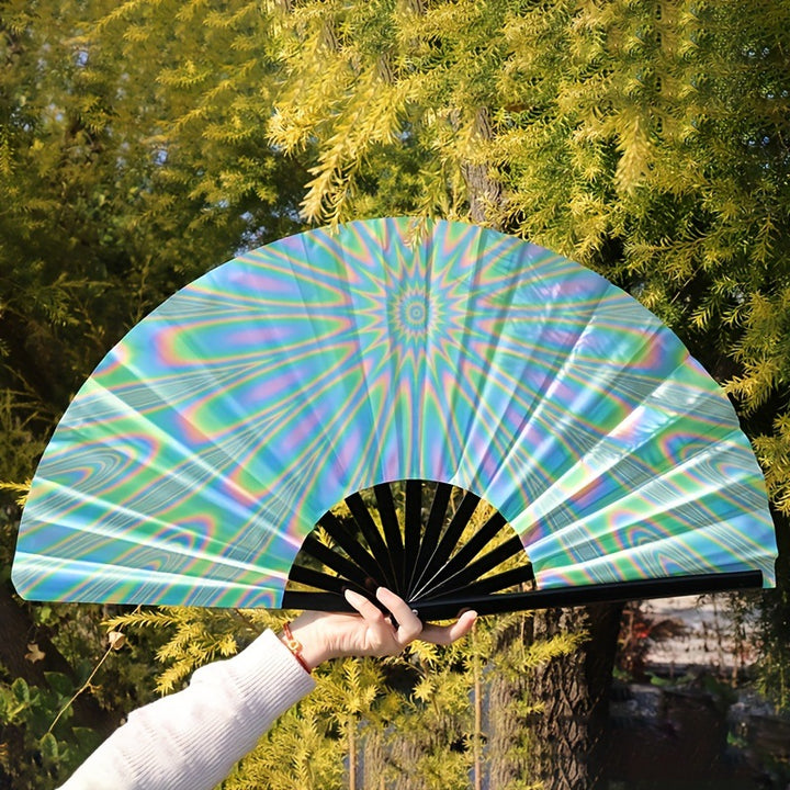 Ladies Fan with Colorful Motif Bowlift