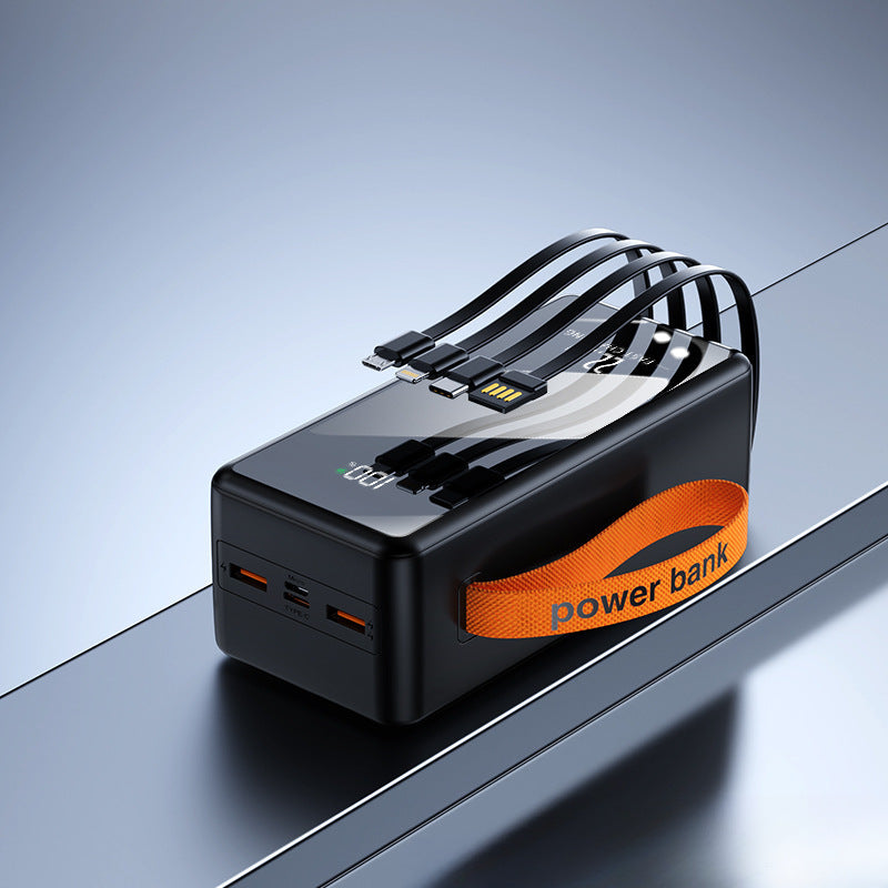 Multifunctional power bank with integrated charging cables and digital display Bowlift