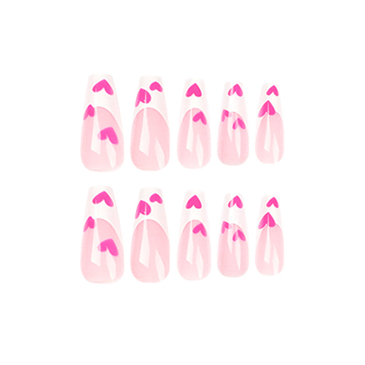 Artful Stiletto Nails with Hearts Design Bowlift