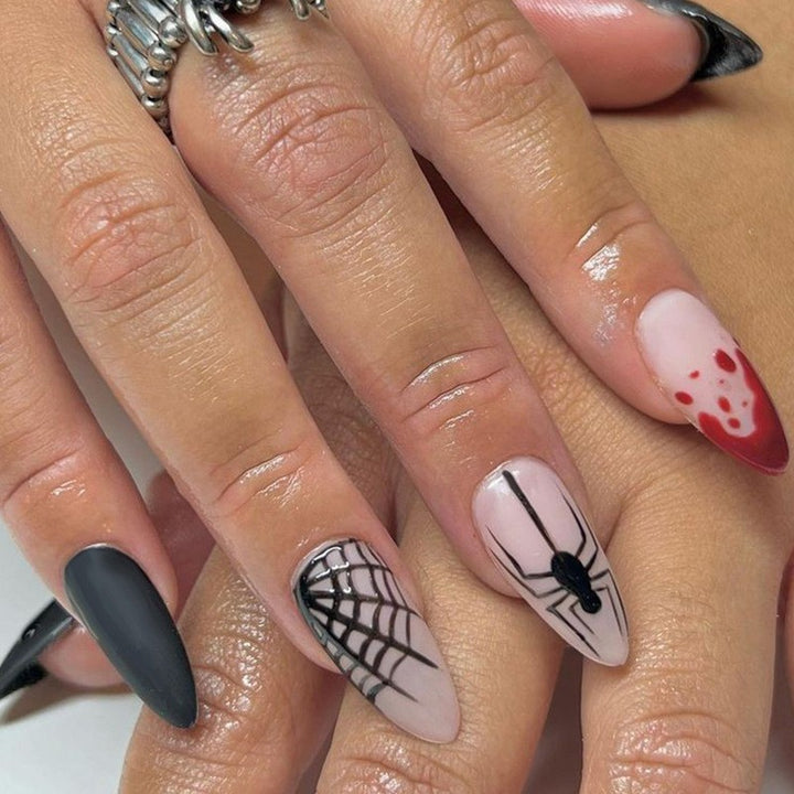 Artful Ghost-Themed Press-On Nails Bowlift