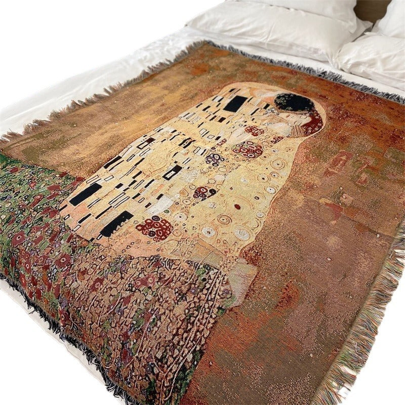 Artistic Fringed Throw Blanket