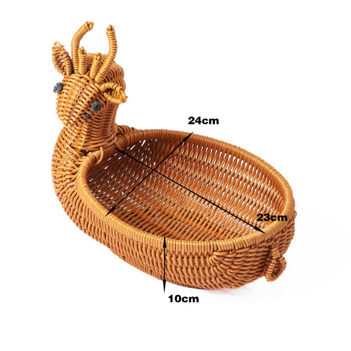 Frog-Shaped Decorative Woven Basket Bowlift