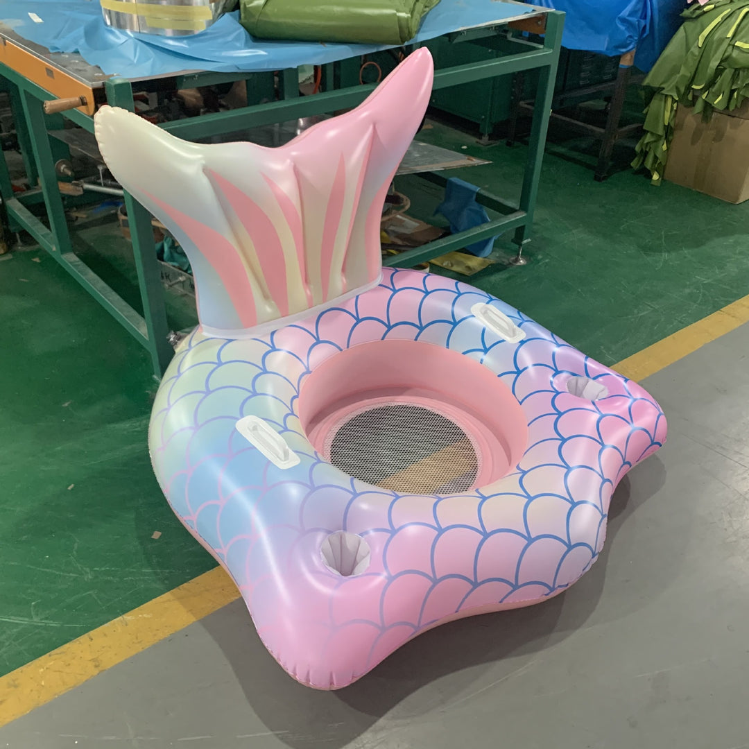 Unisex Inflatable Water Seat with Integrated Cup Holder Bowlift
