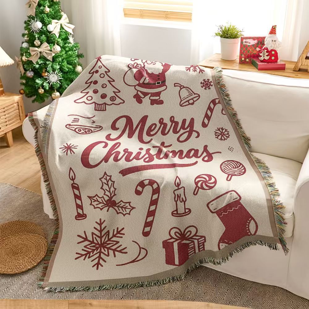 Cozy Festive Cartoon Throw Blanket