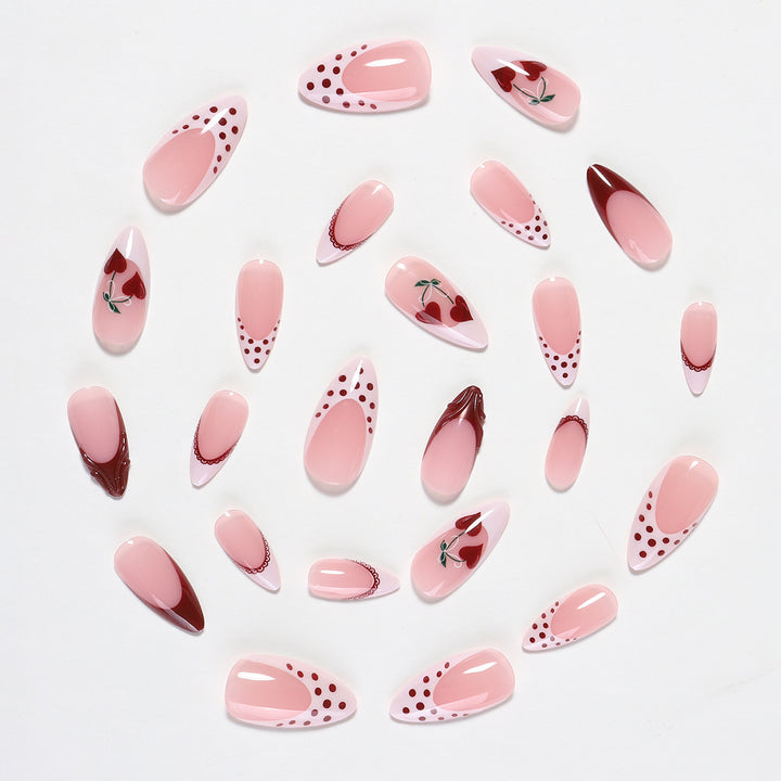 Creative nail art set with romantic heart design and playful accents Bowlift