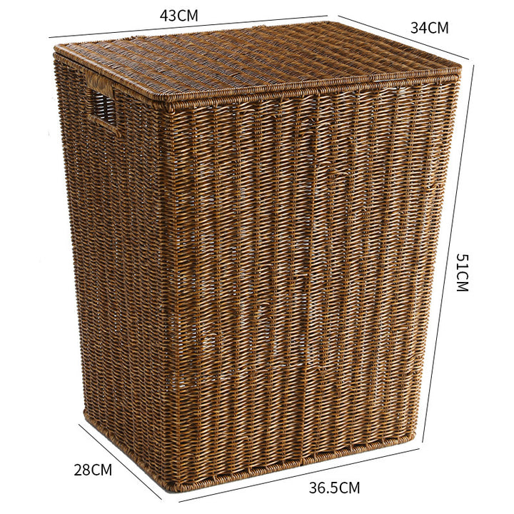 Handcrafted Rectangular Wicker Laundry Hamper Bowlift