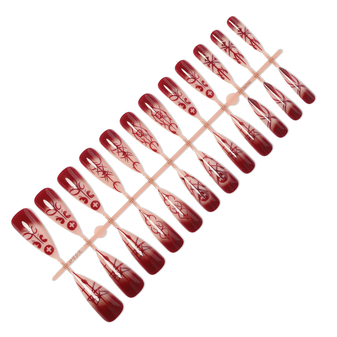Artificial nail set with elegant, geometric designs Bowlift