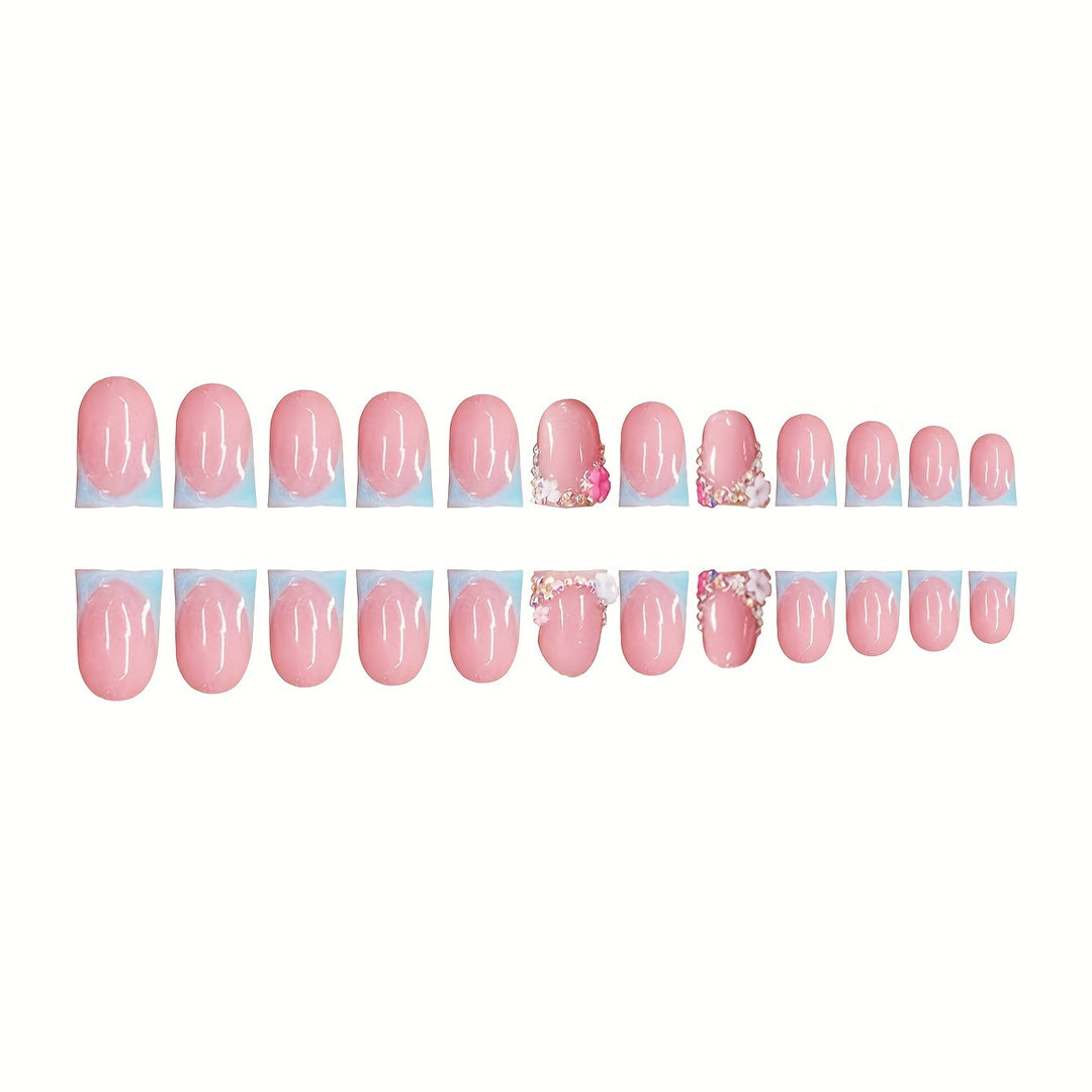 Floral Embellished Press-On Nails Bowlift