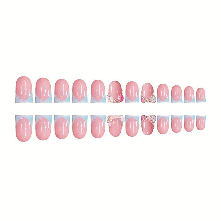 Floral Embellished Press-On Nails Bowlift