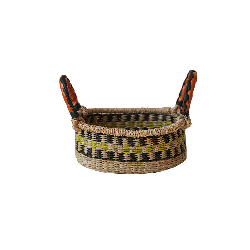 Women handwoven basket with colorful accents Bowlift