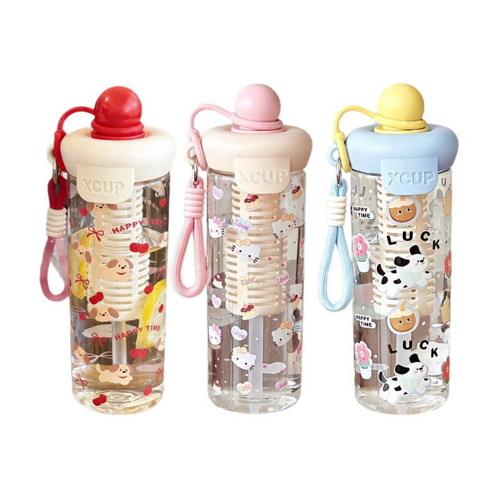 Women's playful water bottle with integrated fruit filter Bowlift