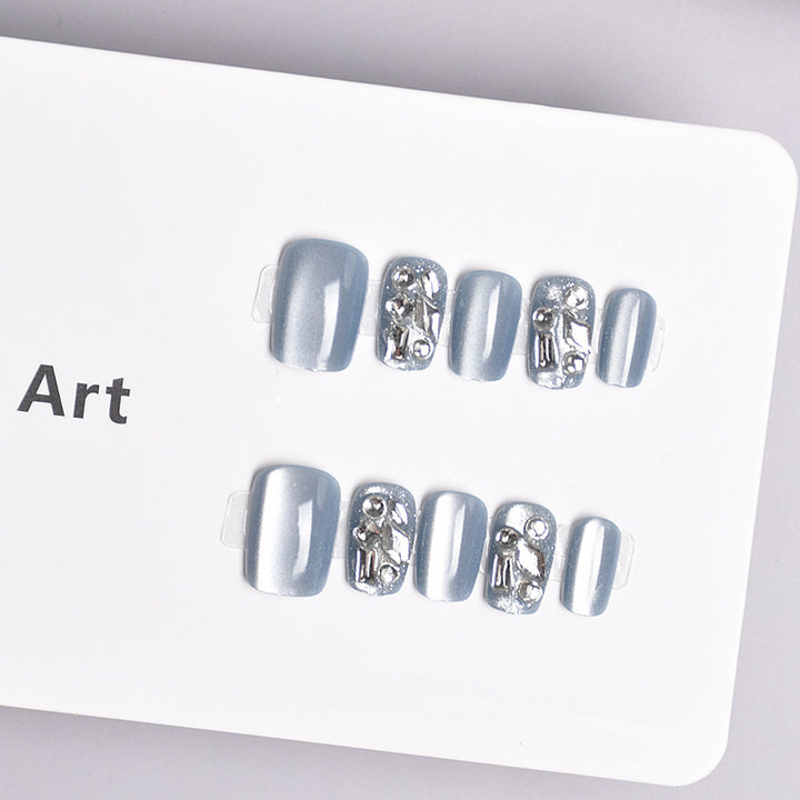 Glamorous Heart-Themed Press-On Nail Set Bowlift