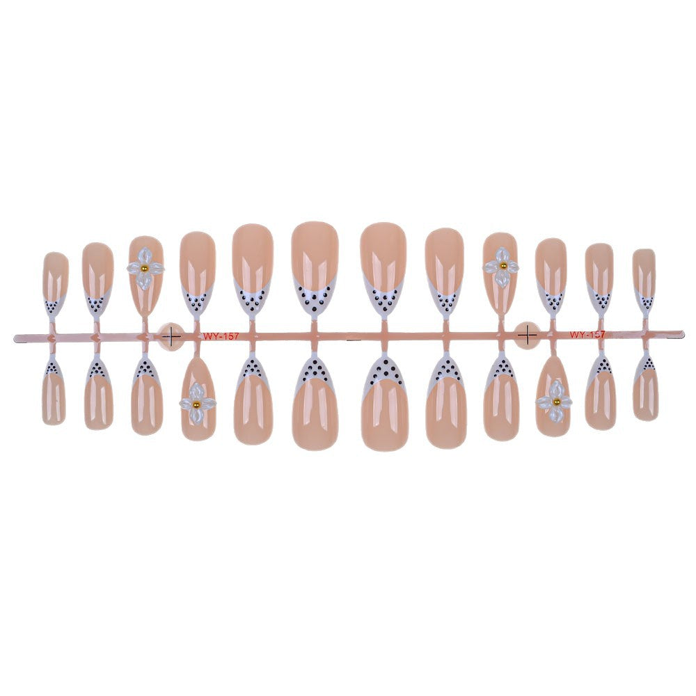 Elegant Floral-Embellished Press-On Nails Bowlift
