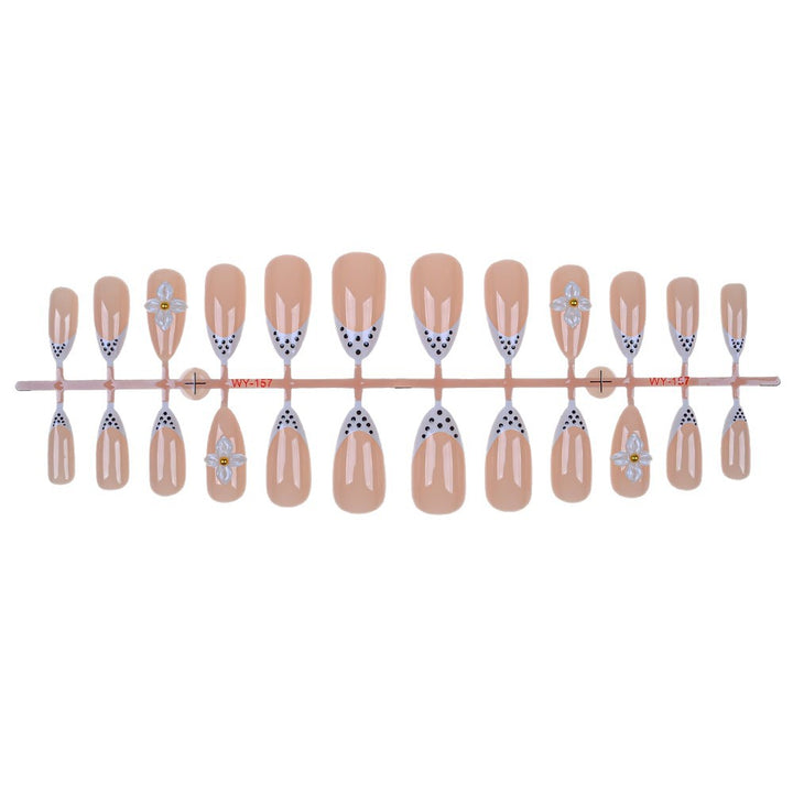 Elegant Floral-Embellished Press-On Nails Bowlift