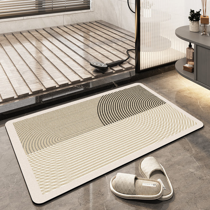Textured Geometric Bath Mat Bowlift