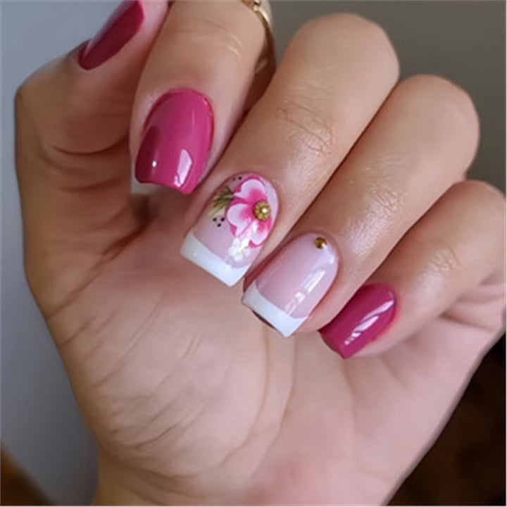 Artistic Press-On Nail Set with Premium Embellishments Bowlift