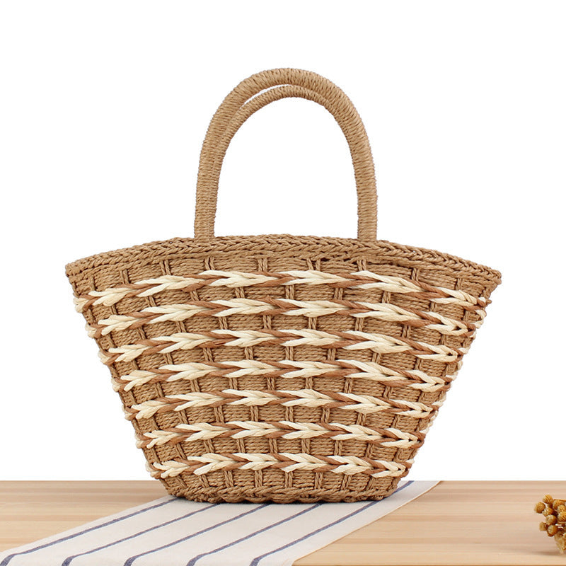 Basket bag with decorative braided design Bowlift