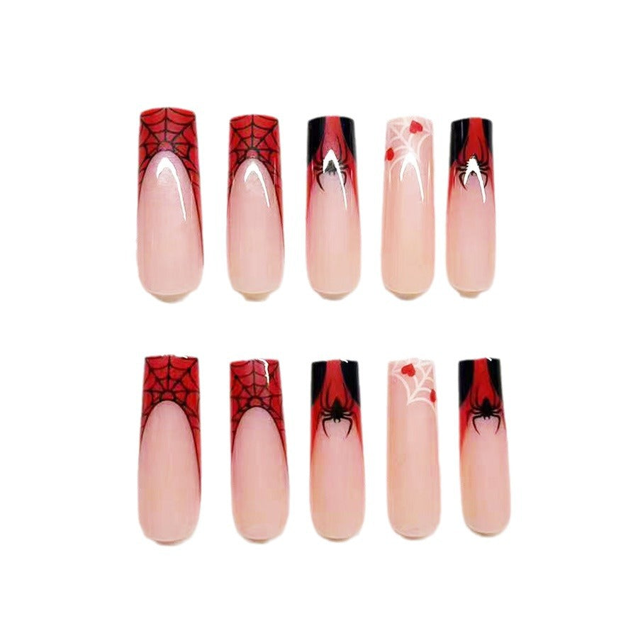 Artistic Spider Web Acrylic Nail Enhancements Bowlift