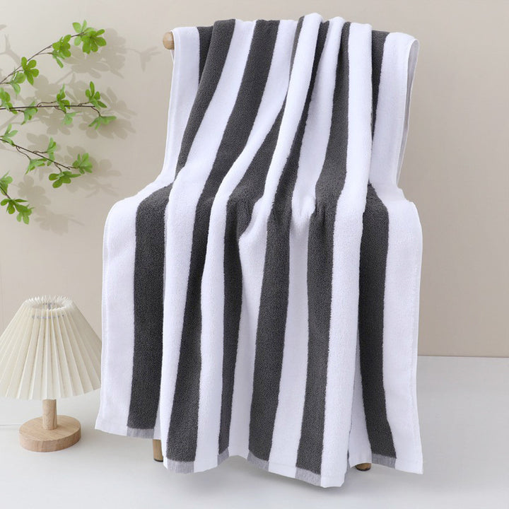 Terry Bath Towel With Vivid Stripe Pattern Bowlift
