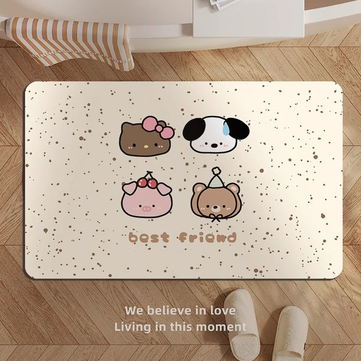 Whimsical Animal-Themed Bath Mat