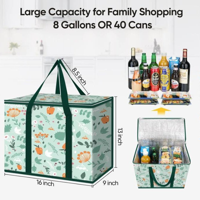 Insulated shopping bag with large volume Bowlift