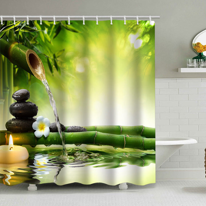 Tranquil Zen Nature Shower Curtain Bowlift