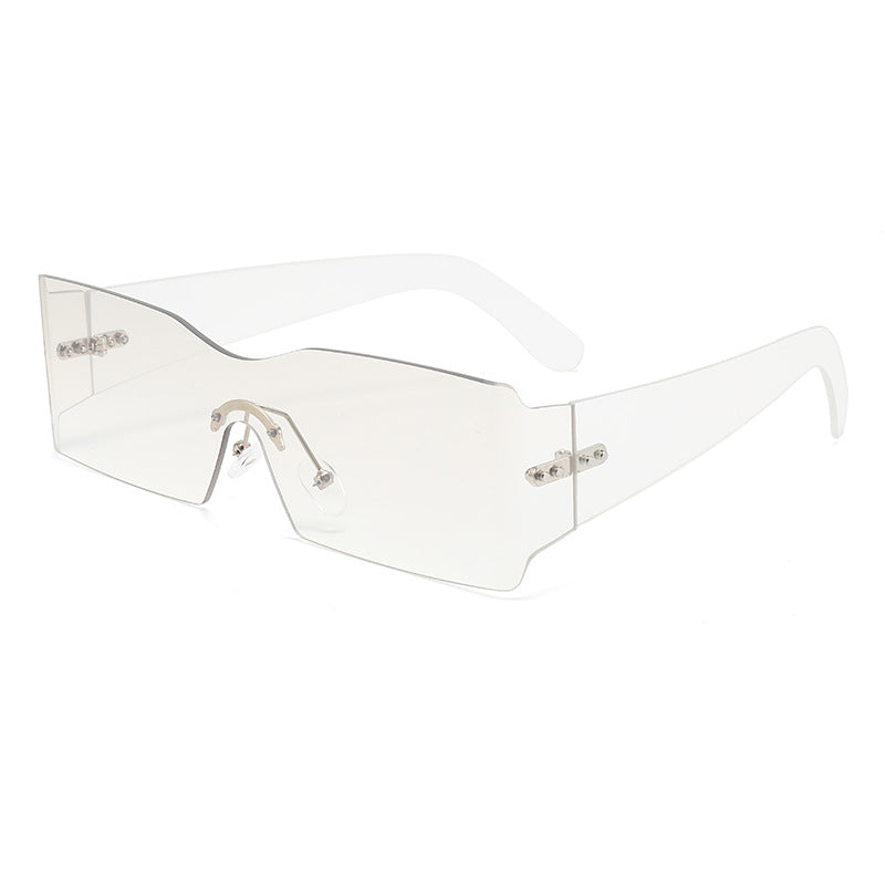 Women's futuristic fashion sunglasses with transparent frame Bowlift
