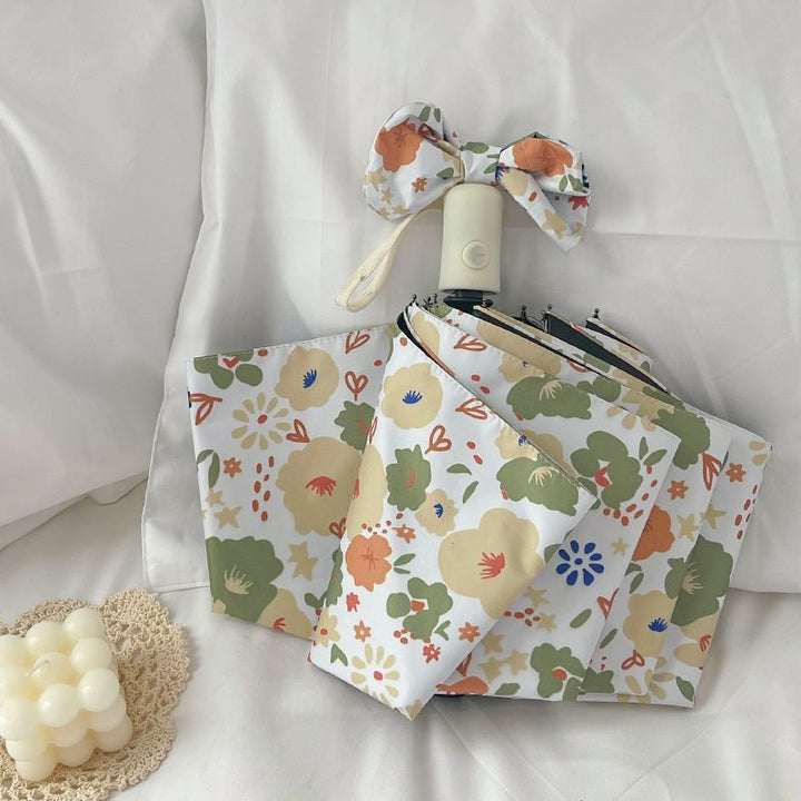 Women's Foldable Shoulder Bag with Floral Design Bowlift