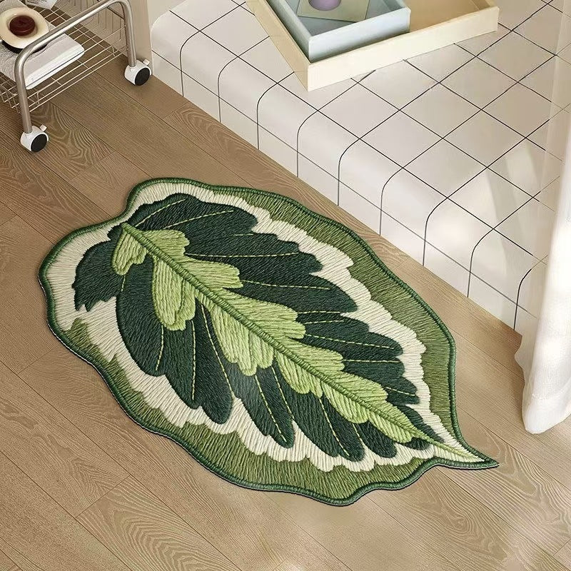 Monstera Leaf Shaped Floor Mat Bowlift