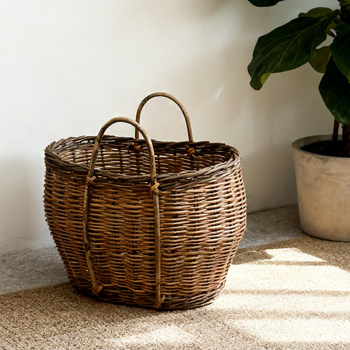 Rustic Handwoven Basket Bowlift