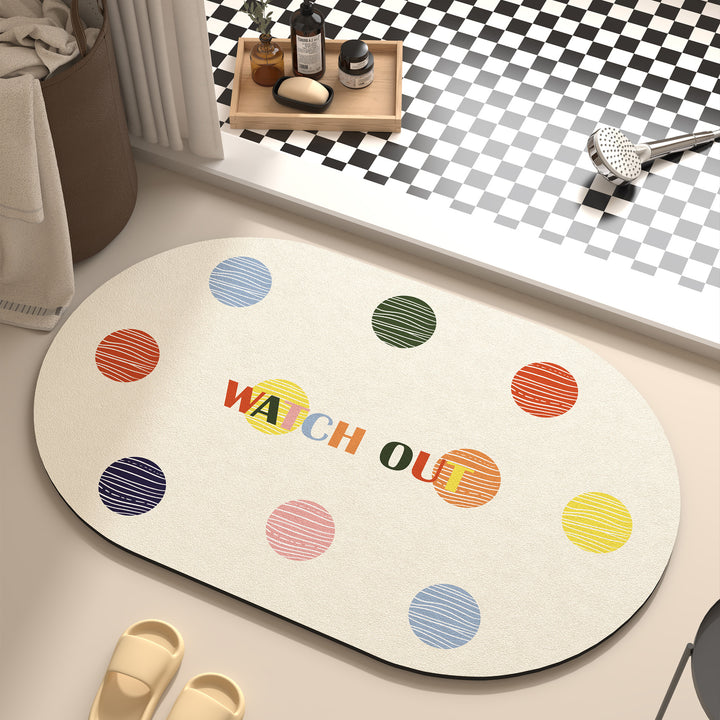 Playful Cartoon Dog-Themed Bath Mat Bowlift