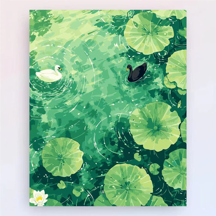Contemporary Lotus Floral Canvas Art Print Bowlift
