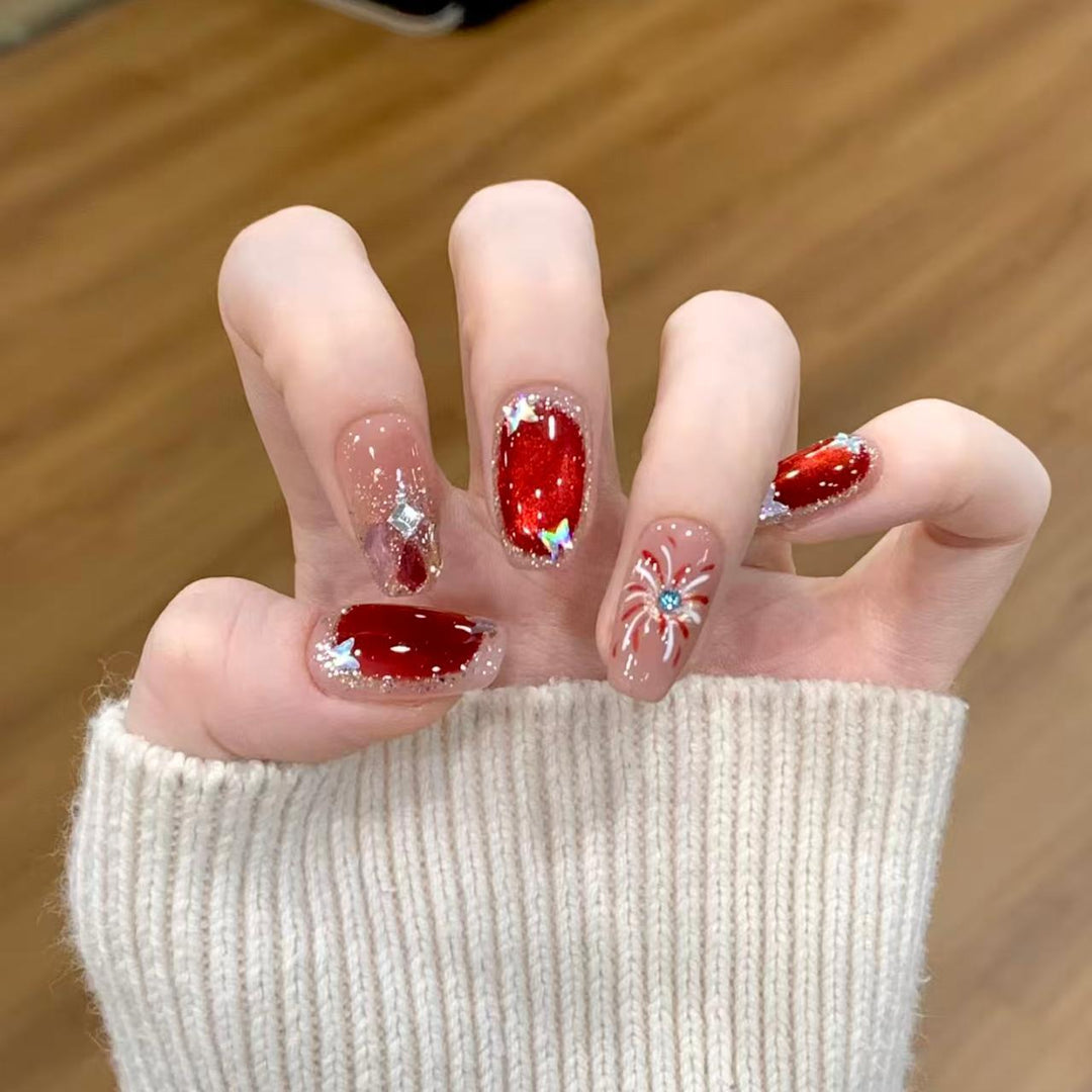 Premium Glittering Press-On Nail Extensions Bowlift