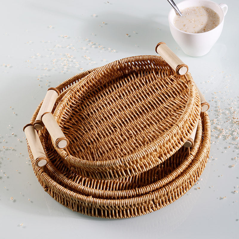 Handcrafted Wicker Storage Basket Bowlift