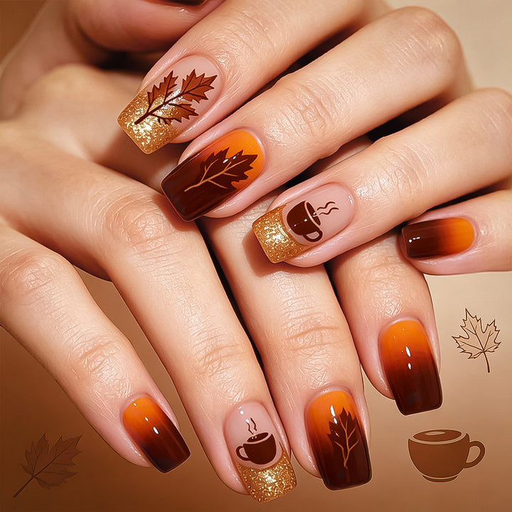 Autumn-Themed Nail Art Design Set Bowlift