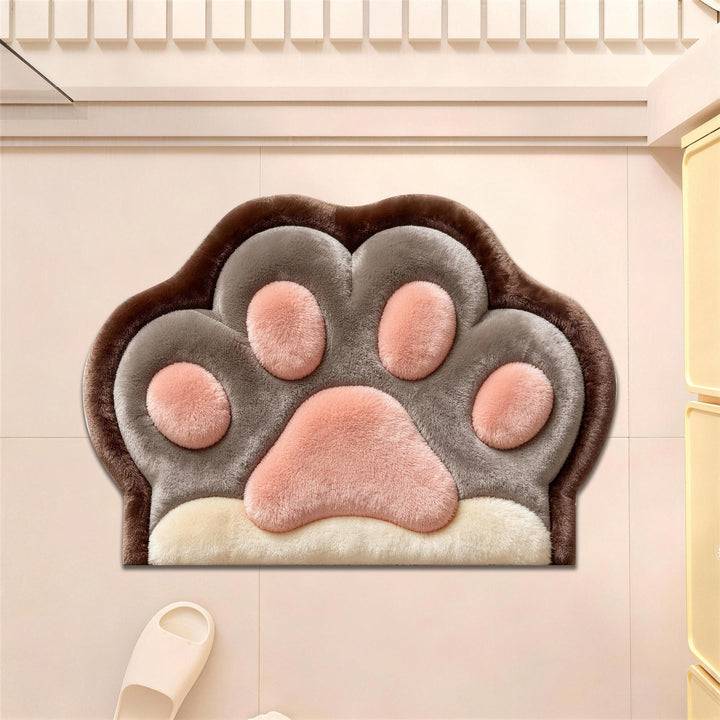 Plush Cat Paws Decorative Bath Mat