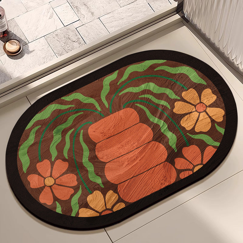 Floral Print Area Rug Bowlift