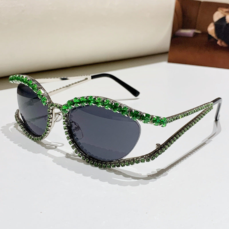 Ladies Glamorous Sunglasses with Sparkling Crystal Accents Bowlift