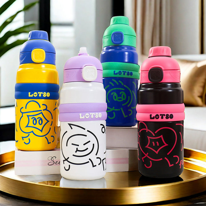 Ladies Insulated Drinking Bottle with Fun Character Design Bowlift
