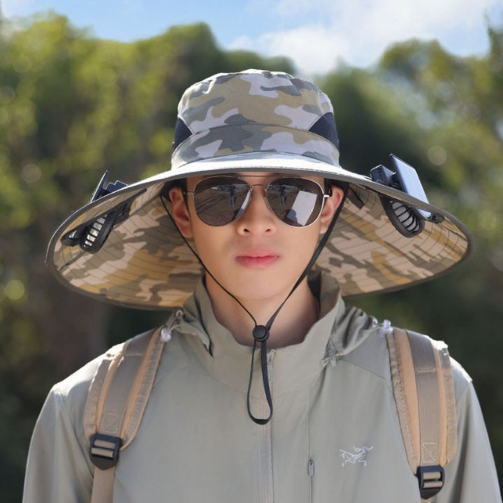 tactical fishing hat with wide brim, mesh ventilation and adjustable chin strap Bowlift
