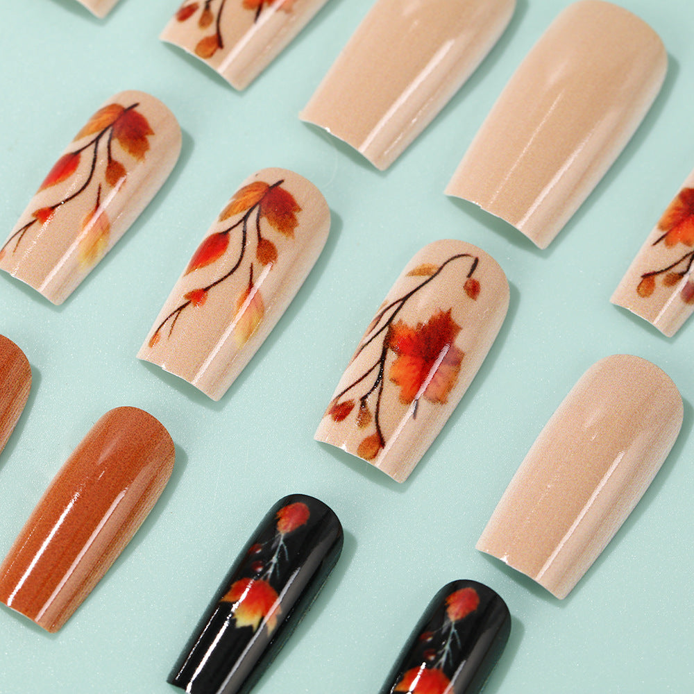 Artificial Nails Set with Seasonal Flower Designs Bowlift