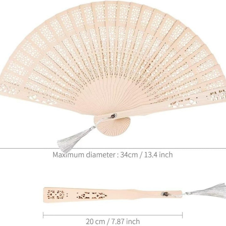 Ladies decorative and high-quality hand fan made of filigree wood Bowlift