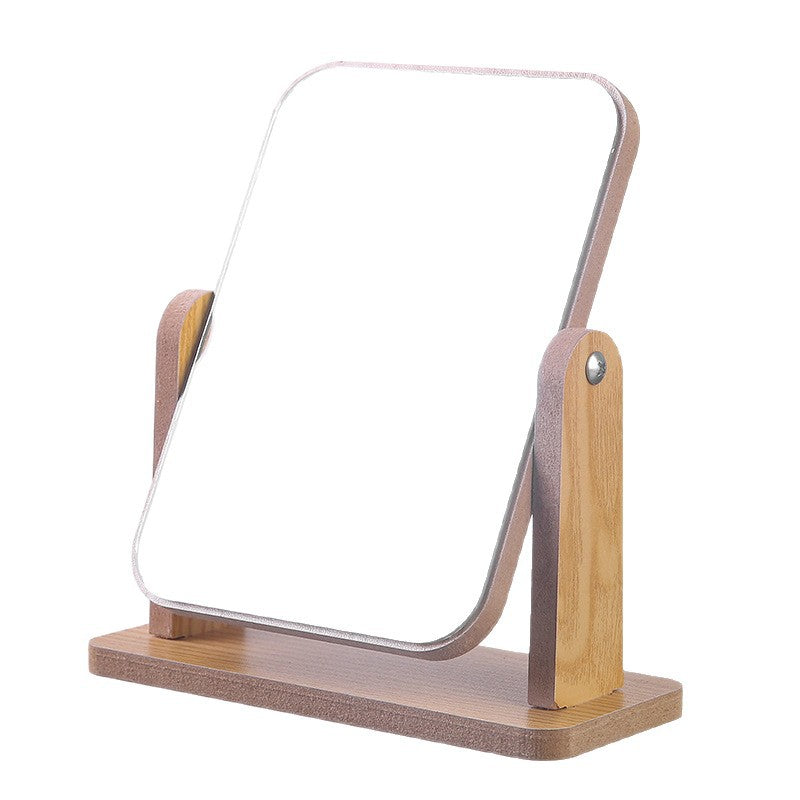 Adjustable Bamboo Tabletop Vanity Mirror with Tilt Stand Bowlift