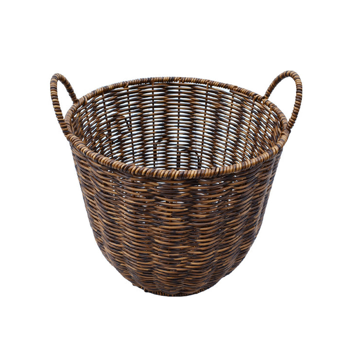 Artisan Woven Round Storage Basket Bowlift