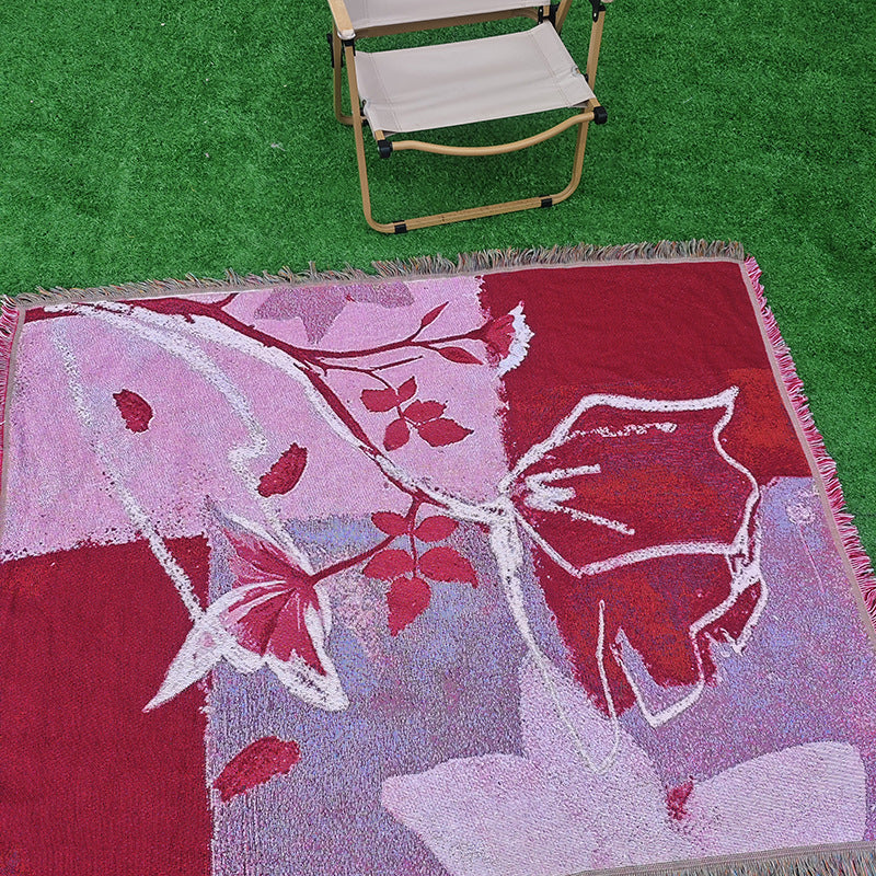 Artistic Floral Pattern Throw Blanket