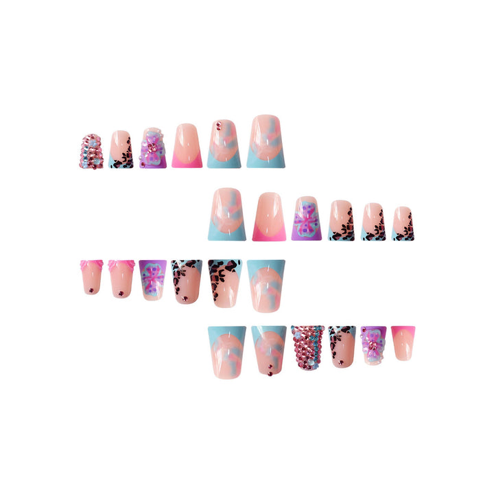 Artistic 3D Floral Press-On Nail Extensions Bowlift