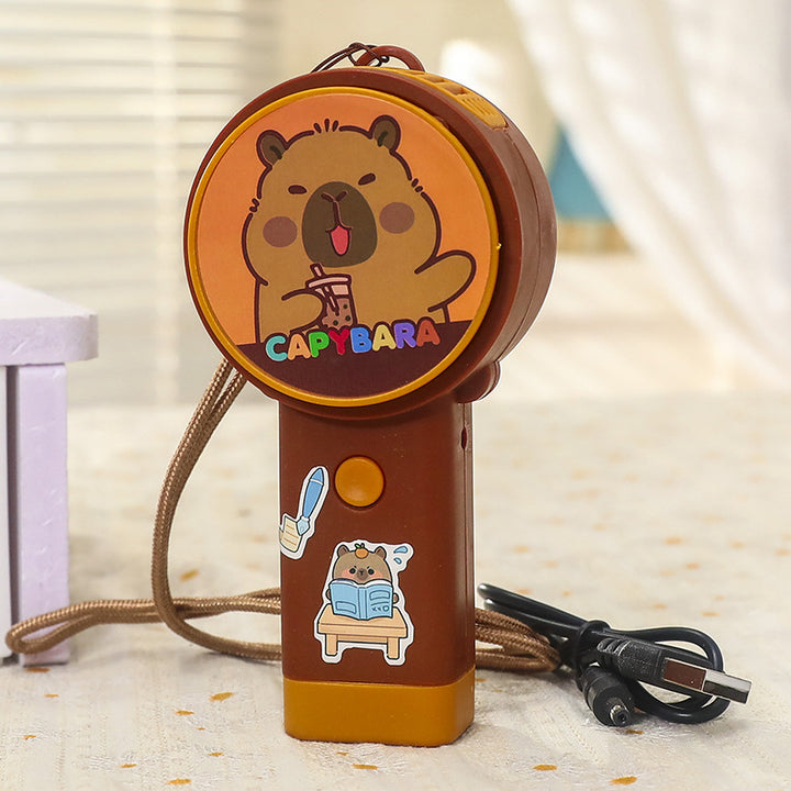 Women's Portable Mini Fan in Playful Capybara Design Bowlift